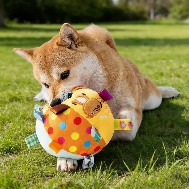 Pelota interactiva resistente para perros con asa