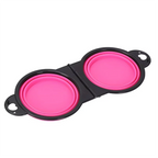 Comederos de viaje dobles plegables para mascotas