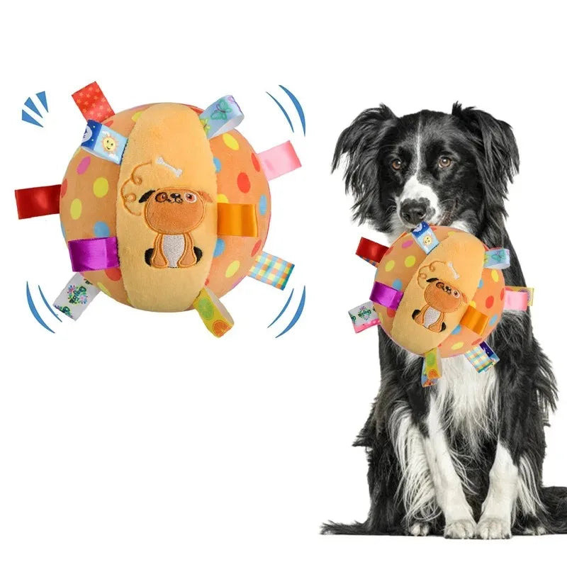 Pelota interactiva resistente para perros con asa