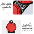 Comederos de viaje dobles plegables para mascotas