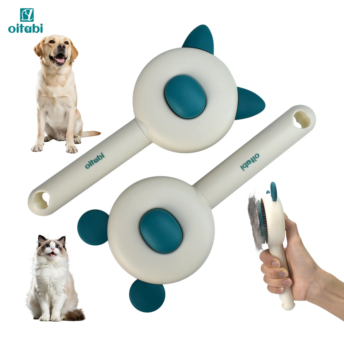 Cepillo quitapelos autolimpiable para mascotas