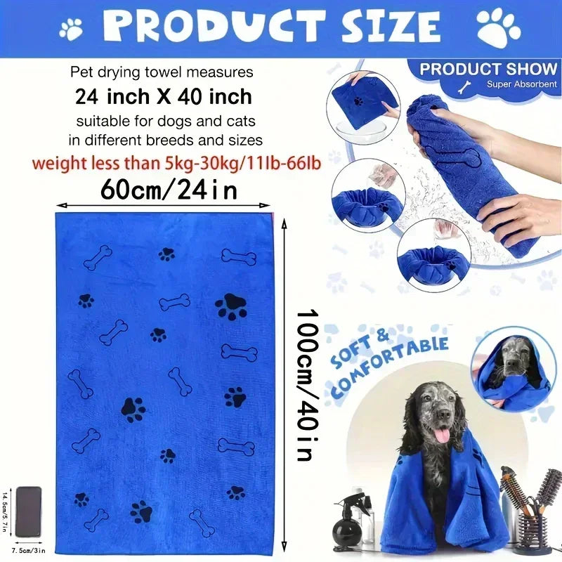 Toalla de microfibra de secado rápido para mascotas