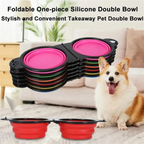 Comederos de viaje dobles plegables para mascotas