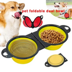 Comederos de viaje dobles plegables para mascotas